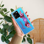 Blue Aster Floral Customize Transparent Silicon Case For Vivo Y16