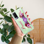 Blue Aster Floral Customize Transparent Silicon Case For Vivo V23 5G
