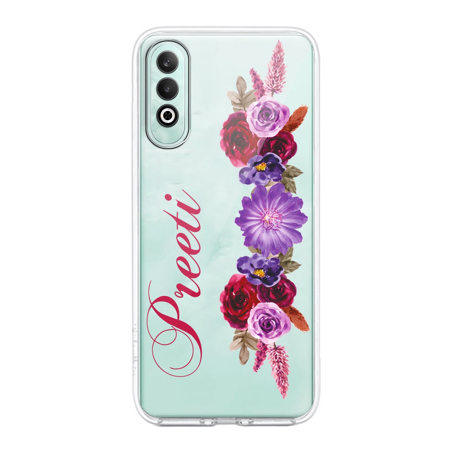 Blue Aster Floral Transparent Silicon Case For OnePlus - ShopOnCliQ