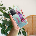 Blue Aster Floral Transparent Silicon Case For OnePlus 10R 5G