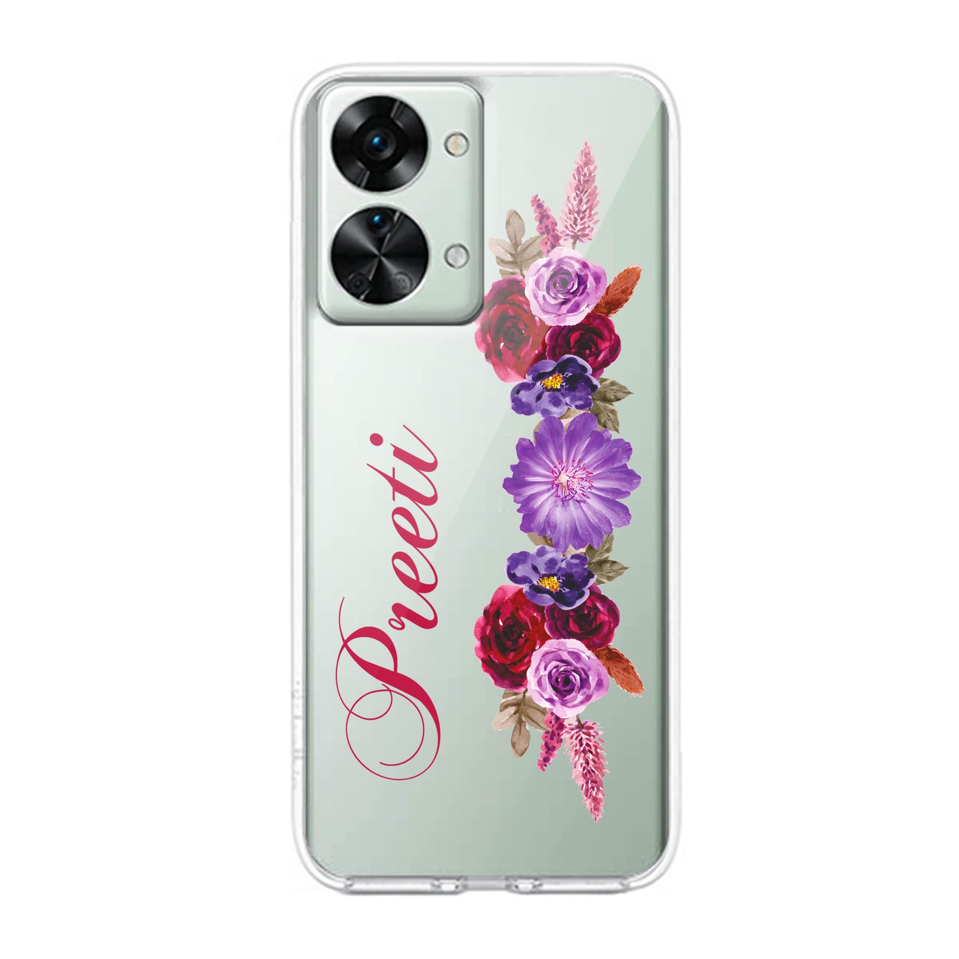 Blue Aster Floral Transparent Silicon Case For OnePlus ShopOnCliQ