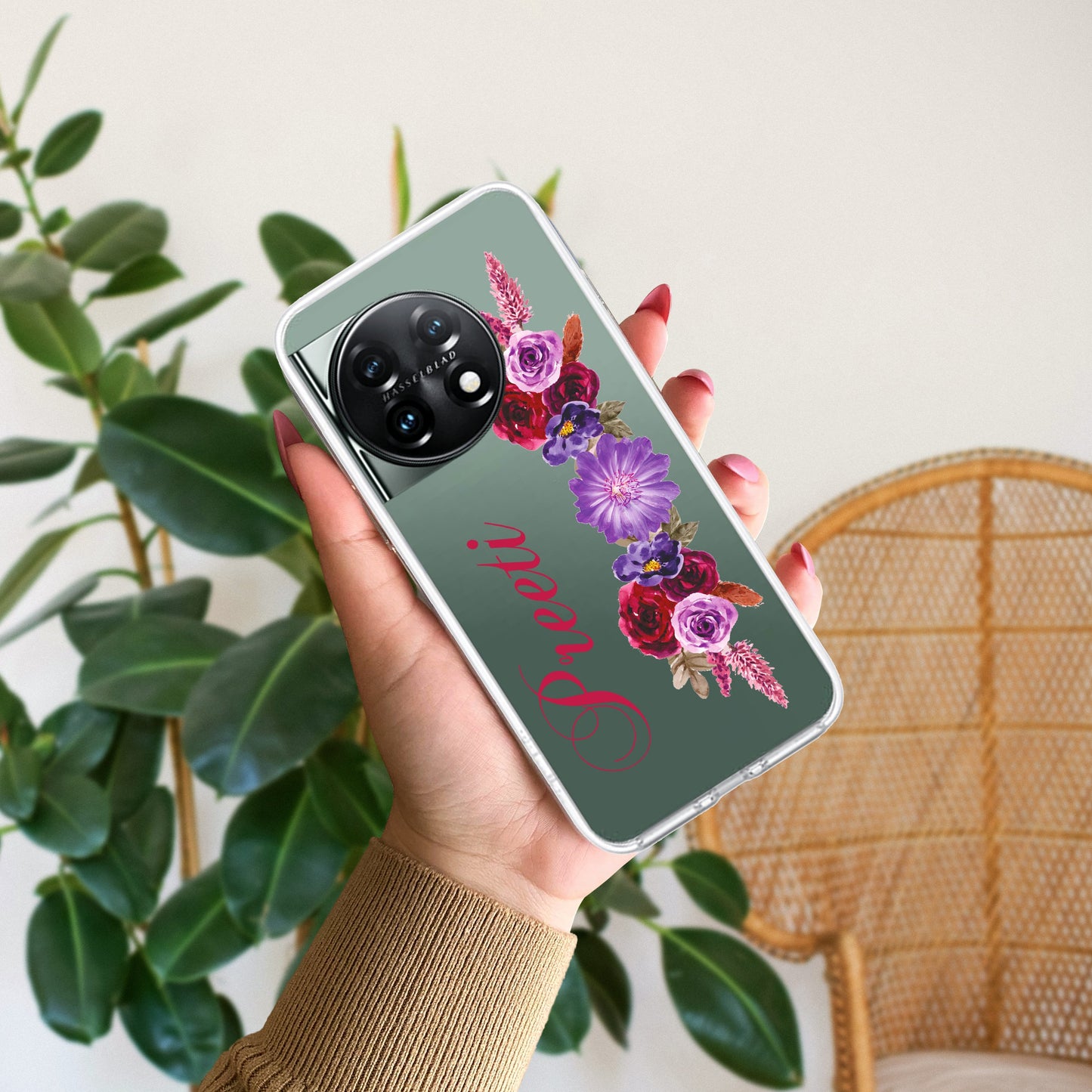 Blue Aster Floral Transparent Silicon Case For OnePlus - ShopOnCliQ