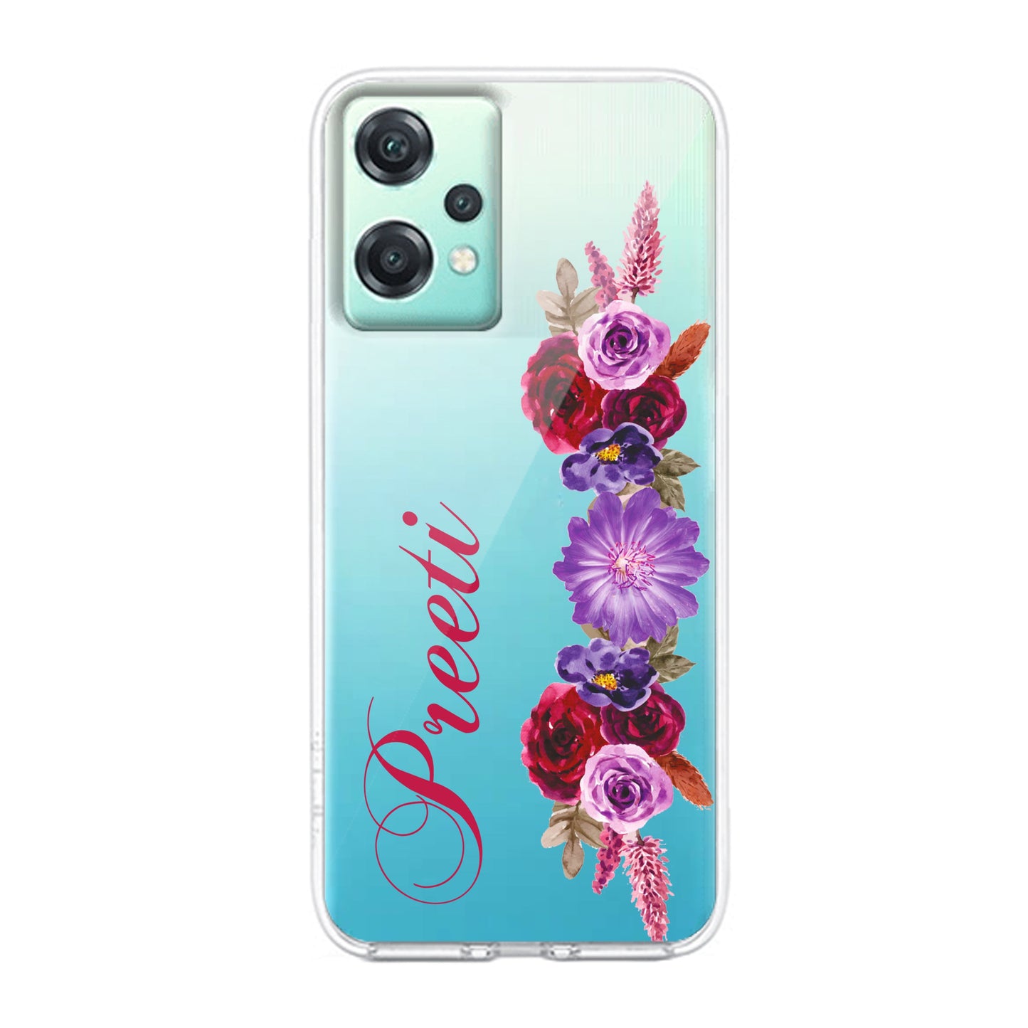 Blue Aster Floral Transparent Silicon Case For OnePlus ShopOnCliQ