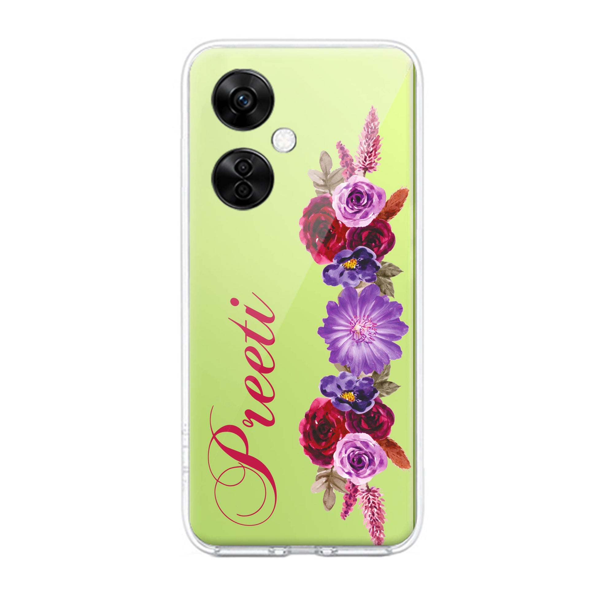 Blue Aster Floral Transparent Silicon Case For OnePlus - ShopOnCliQ