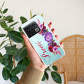 Blue Aster Floral Transparent Silicon Case For OnePlus 10 Pro 5G