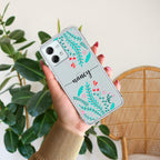 Blue Floral Customize Transparent Silicon Case For Motorola Edge 40 Neo