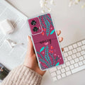 Blue Floral Customize Anti Yellow Case For Motorola G85 5G