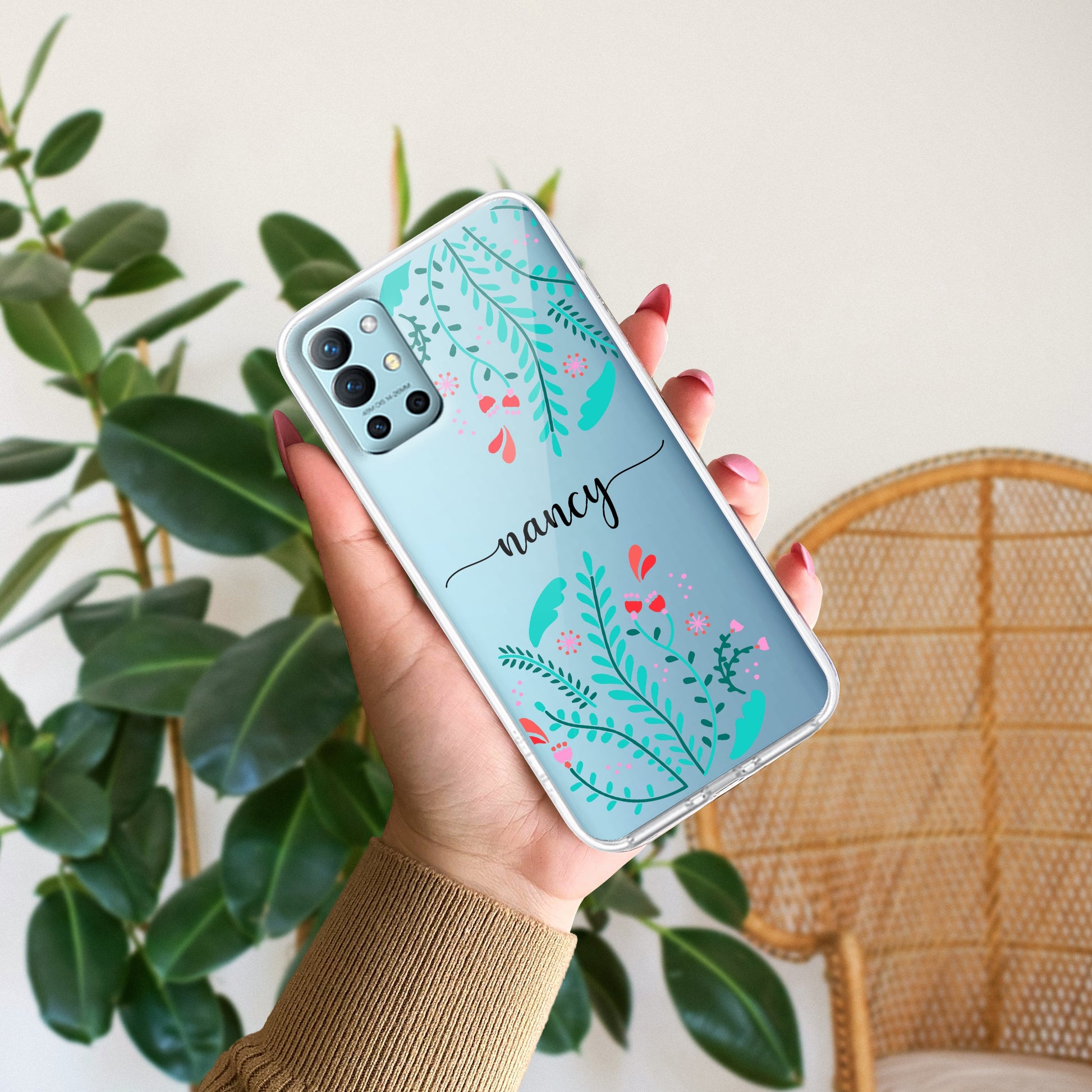 Blue Floral Customize Transparent Silicon Case For OnePlus ShopOnCliQ