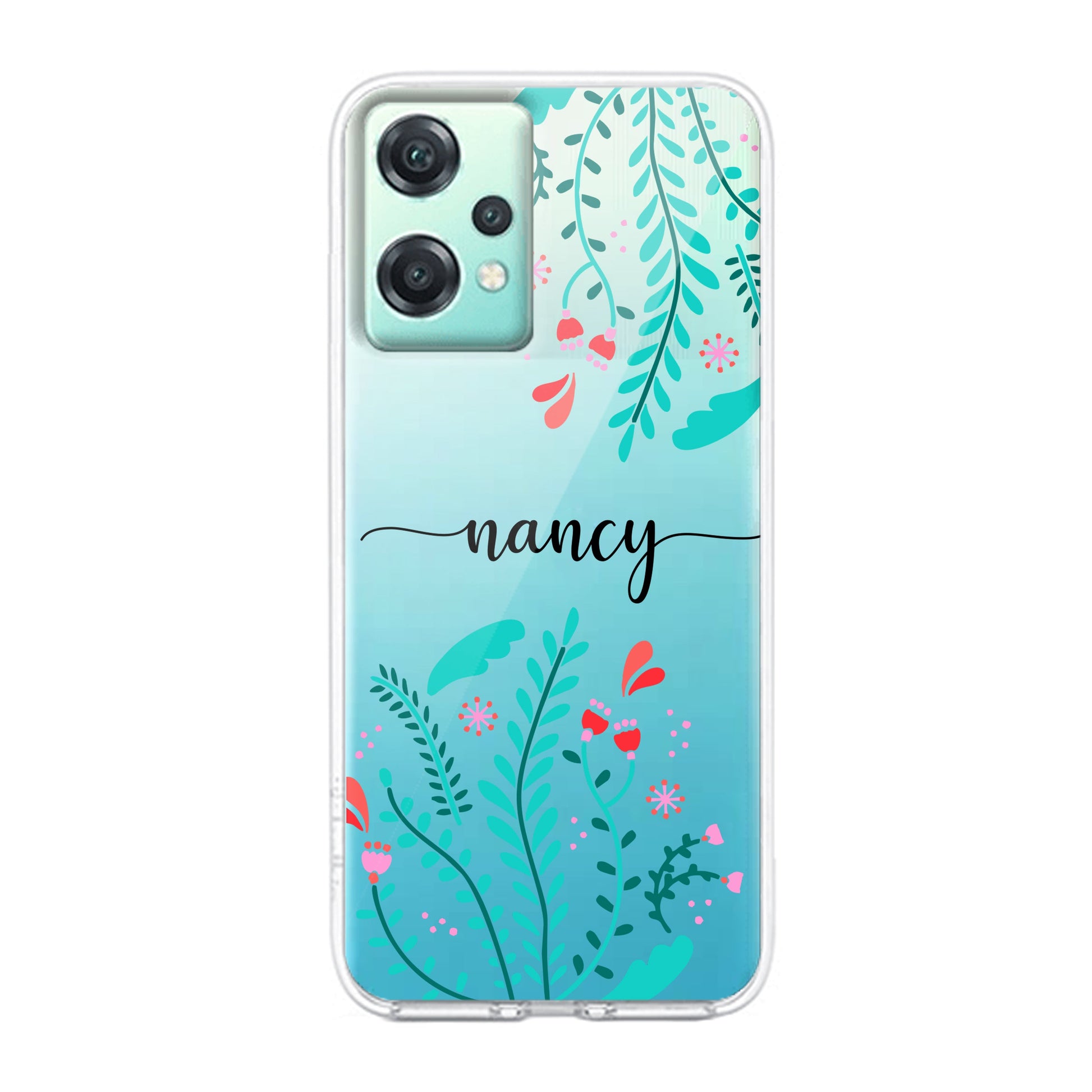 Blue Floral Customize Transparent Silicon Case For OnePlus ShopOnCliQ