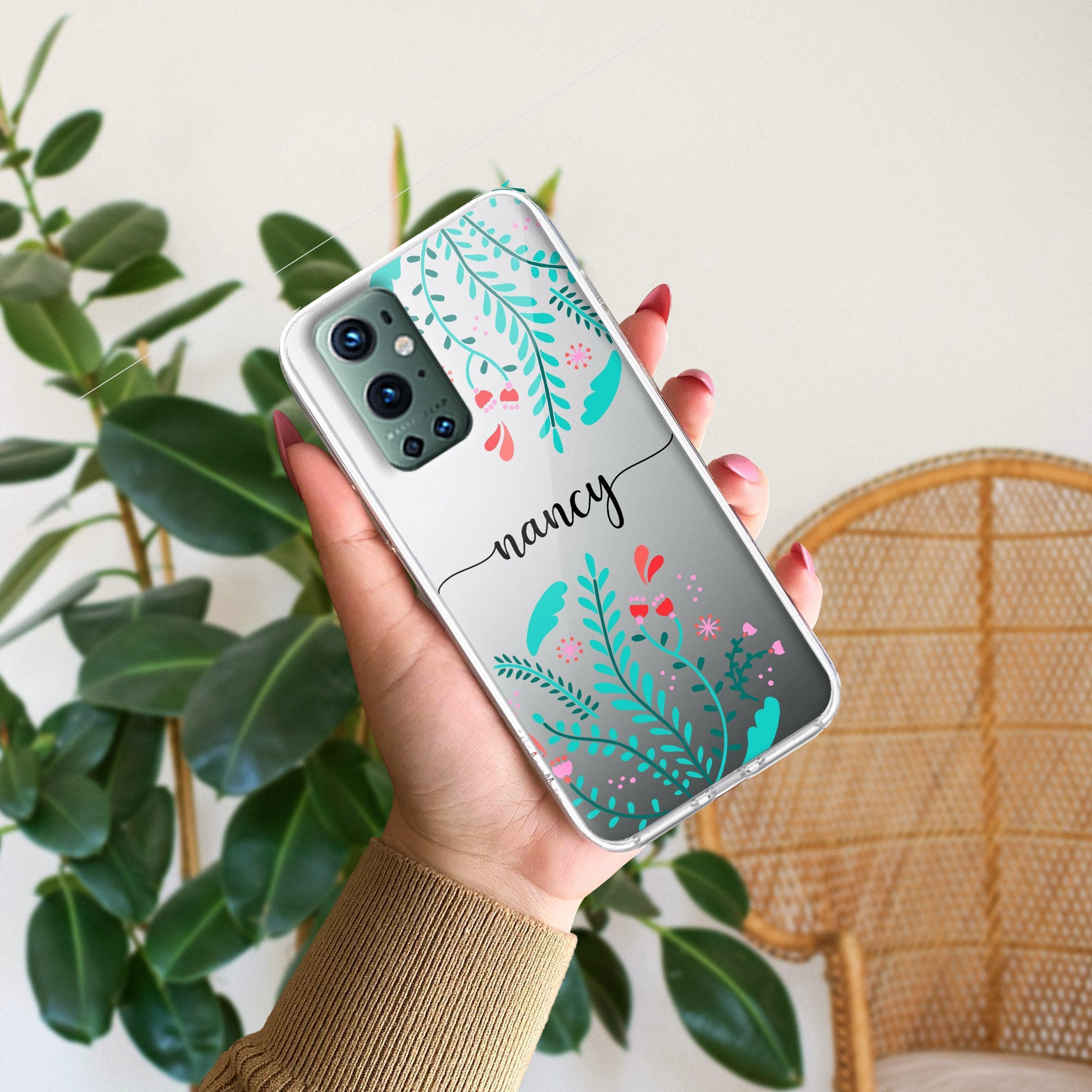 Blue Floral Customize Transparent Silicon Case For OnePlus - ShopOnCliQ