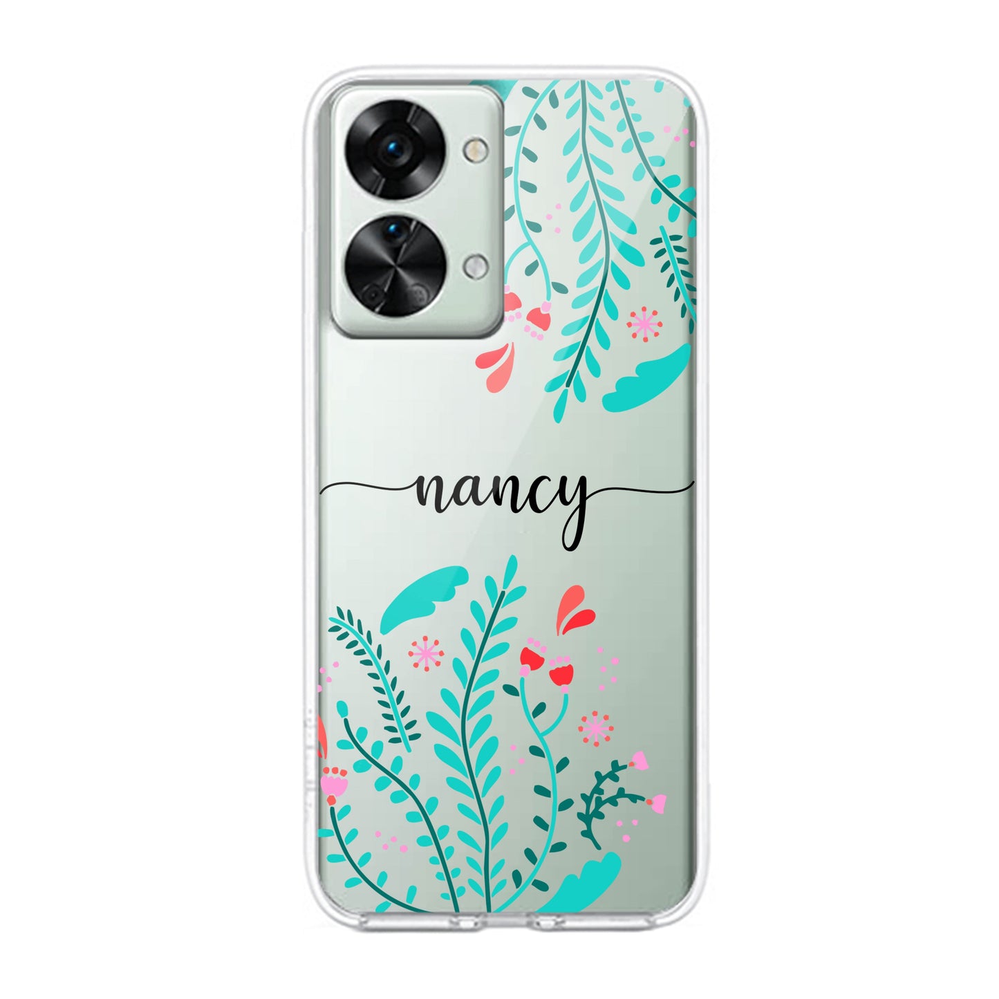 Blue Floral Customize Transparent Silicon Case For OnePlus ShopOnCliQ