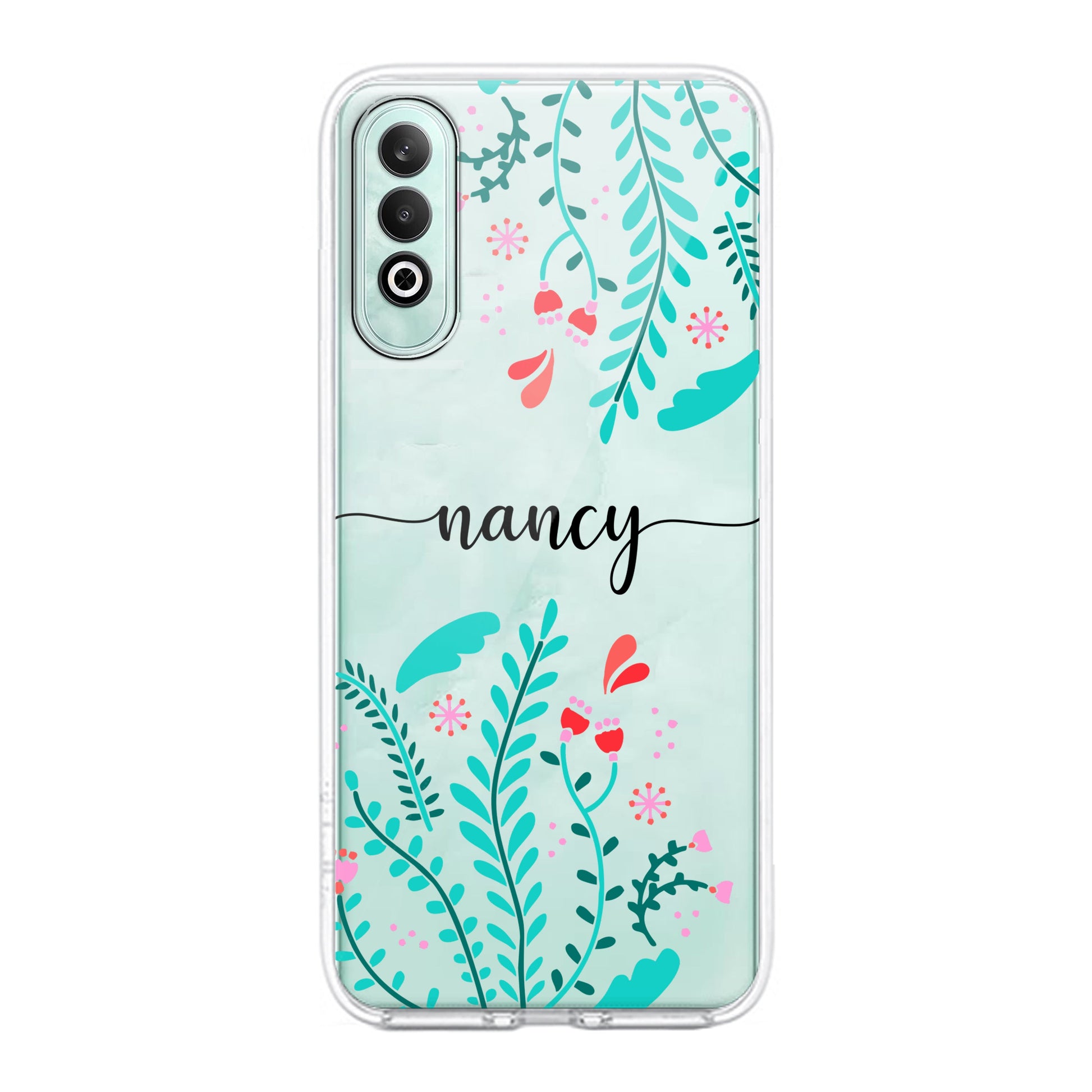 Blue Floral Customize Transparent Silicon Case For OnePlus ShopOnCliQ