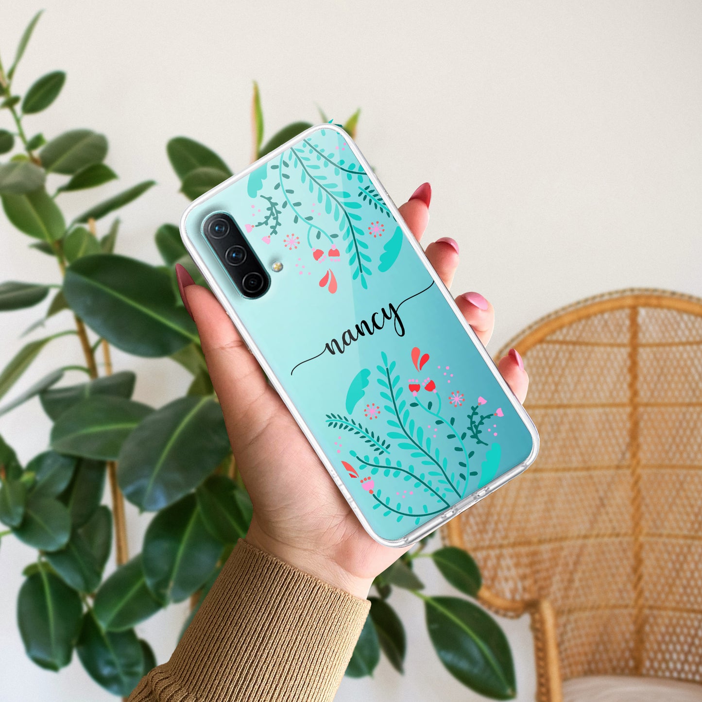 Blue Floral Customize Transparent Silicon Case For OnePlus ShopOnCliQ