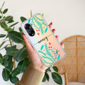 Blue Floral Customize Anti Yellow Case For Oppo F23 5G