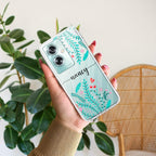 Blue Floral Customize Anti Yellow Case For Oppo A79 5G