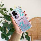 Blue Floral Customize Transparent Silicon Case For Oppo Reno 10 5G