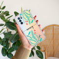 Blue Floral Customize Anti Yellow Case For Oppo Reno 6 Pro 5G