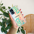 Blue Floral Customize Anti Yellow Case For Oppo Reno 7 Pro 5G