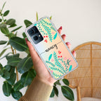 Blue Floral Customize Anti Yellow Case For Oppo Reno 7 Pro 5G