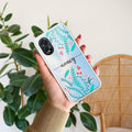 Blue Floral Customize Anti Yellow Case For Oppo A78 5G