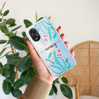 Blue Floral Customize Anti Yellow Case For Oppo A78 5G