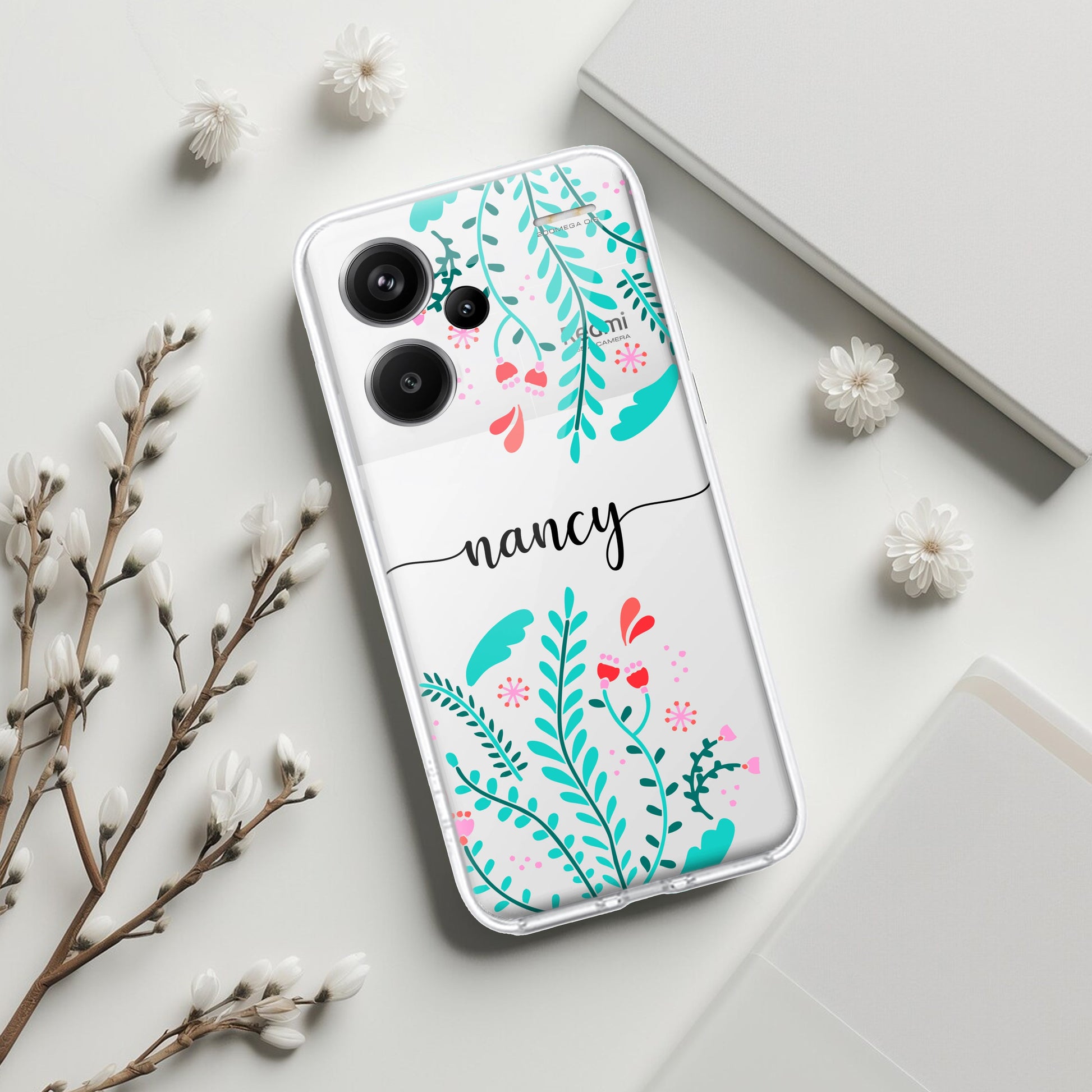 Blue Floral Customize Transparent Silicon Case For Redmi/Xiaomi ShopOnCliQ