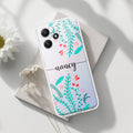 Blue Floral Customize Transparent Silicon Case For Redmi 12 5G