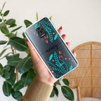 Blue Floral Customize Transparent Silicon Case For Redmi 9 Prime