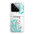 Blue Floral Customize Transparent Silicon Case For Xiaomi 14 5G