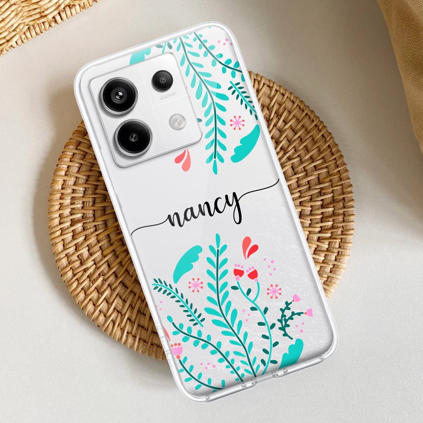 Blue Floral Customize Transparent Silicon Case For Redmi/Xiaomi ShopOnCliQ