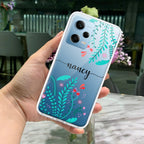 Blue Floral Customize Transparent Silicon Case For Redmi Note 10 / 10S