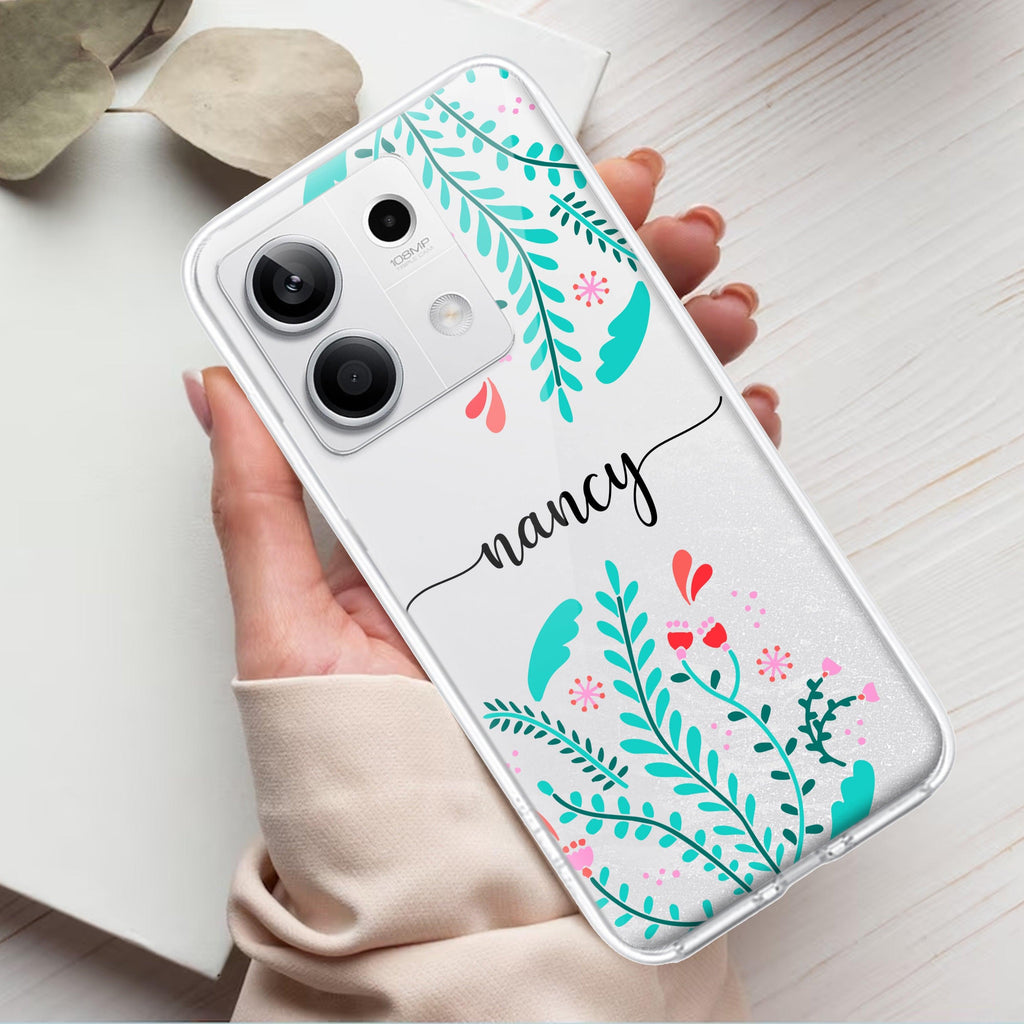 Blue Floral Customize Transparent Silicon Case For Redmi/Xiaomi - ShopOnCliQ