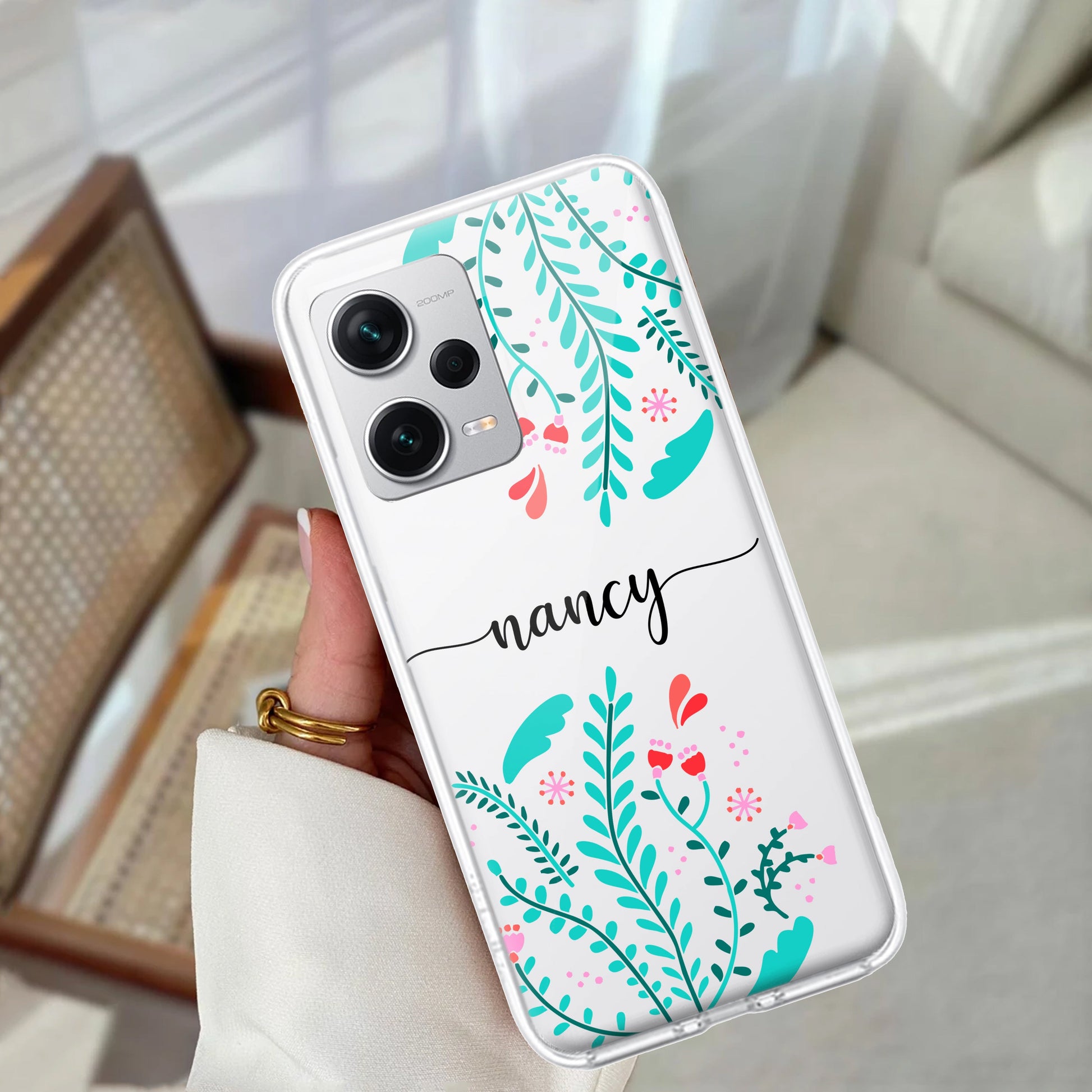 Blue Floral Customize Transparent Silicon Case For Redmi/Xiaomi ShopOnCliQ