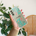 Blue Floral Customize Anti Yellow Case For Samsung Galaxy S21 Plus