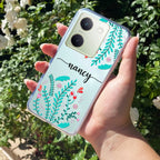 Blue Floral Customize Transparent Silicon Case For Vivo X90 Pro Plus 5G