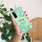 Blue Floral Customize Transparent Silicon Case For Vivo T4x 5G