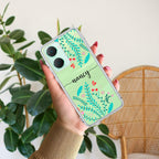 Blue Floral Customize Transparent Silicon Case For Vivo Y200e 5G