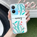 Blue Floral Customize Transparent Silicon Case For Vivo Y16