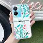 Blue Floral Customize Anti Yellow Case For Vivo Y16