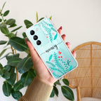 Blue Floral Customize Transparent Silicon Case For Vivo Y100 5G /  Vivo Y100A 5G
