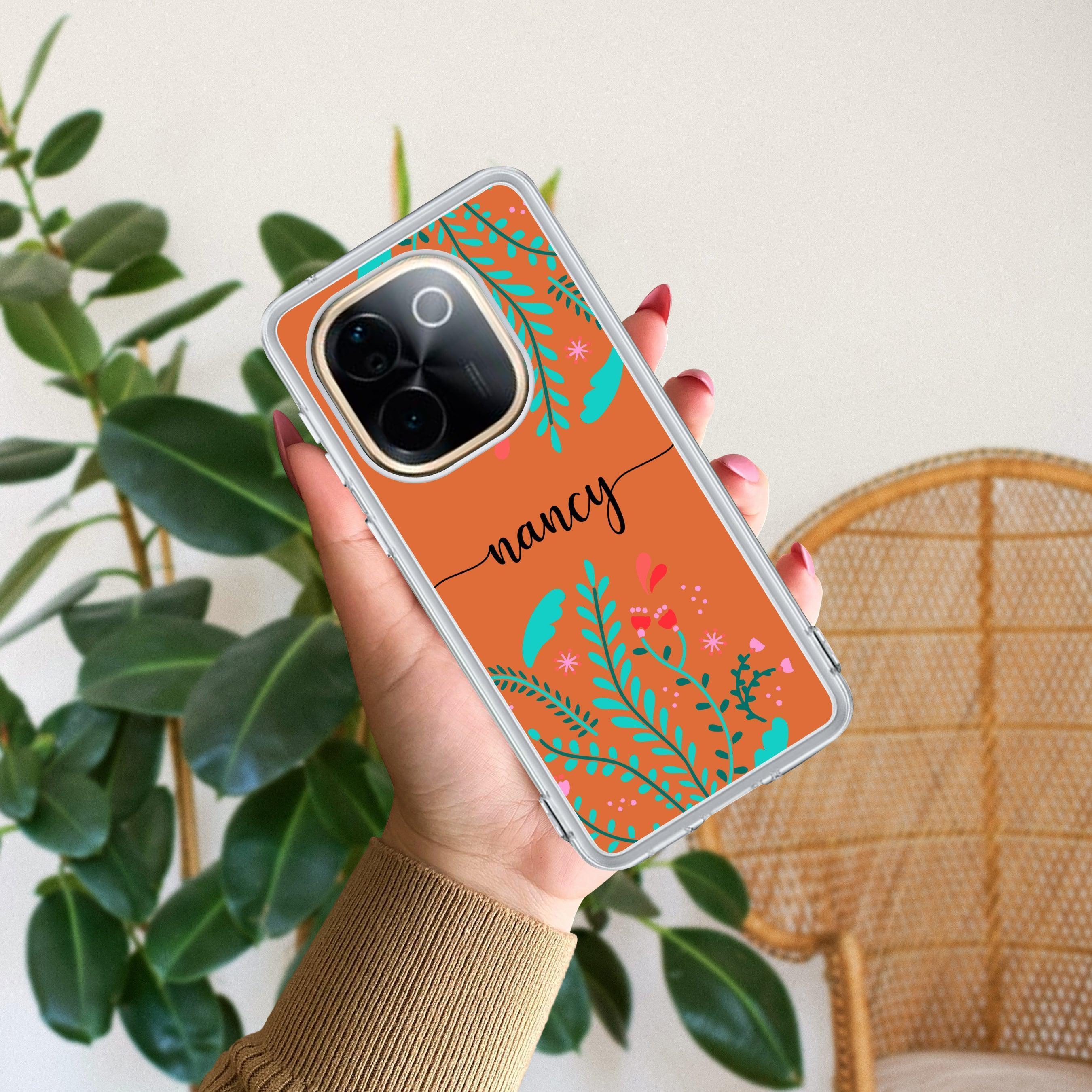 Blue Floral Customize Transparent Silicon Case For Vivo Y73