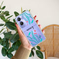 Blue Floral Customize Transparent Silicon Case For Vivo Y28s/ Y28e