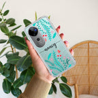 Blue Floral Customize Transparent Silicon Case For Vivo V30e 5G