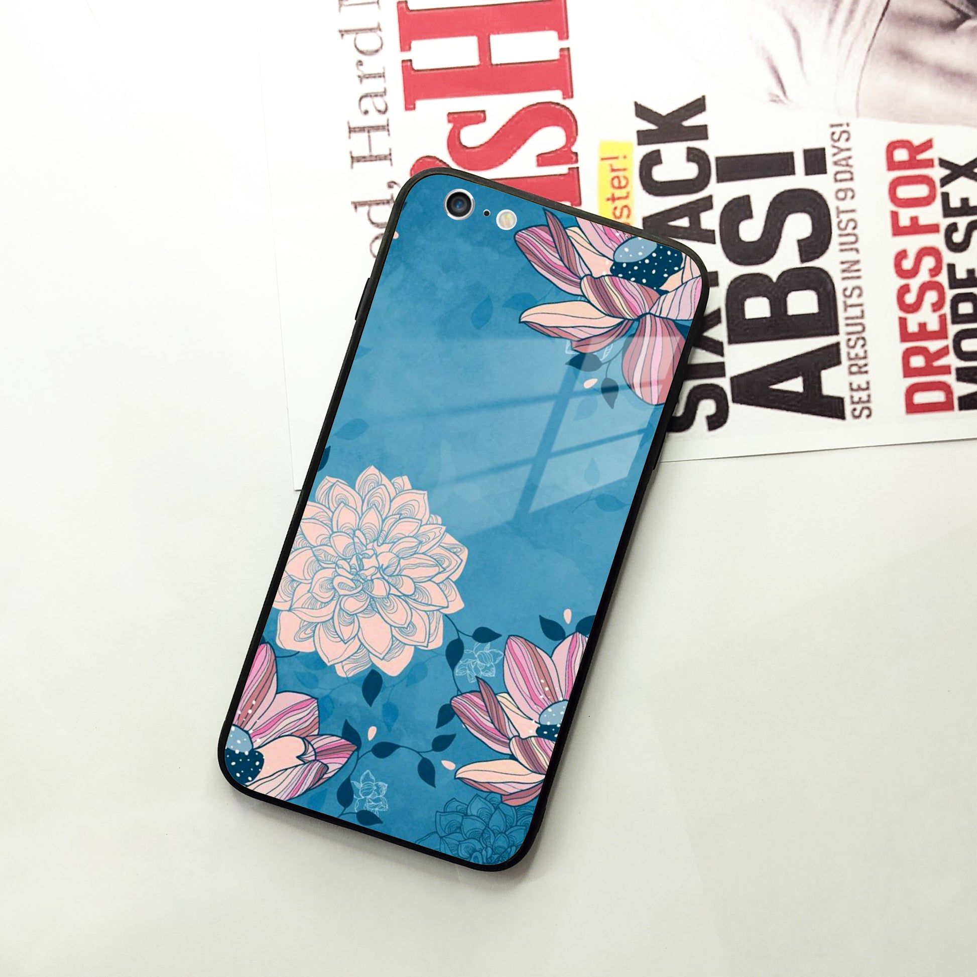 Blue Flower Glass Case Cover For iPhone ShopOnCliQ