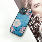 Blue Flower Glass Case Cover For iPhone - ShopOnCliQ