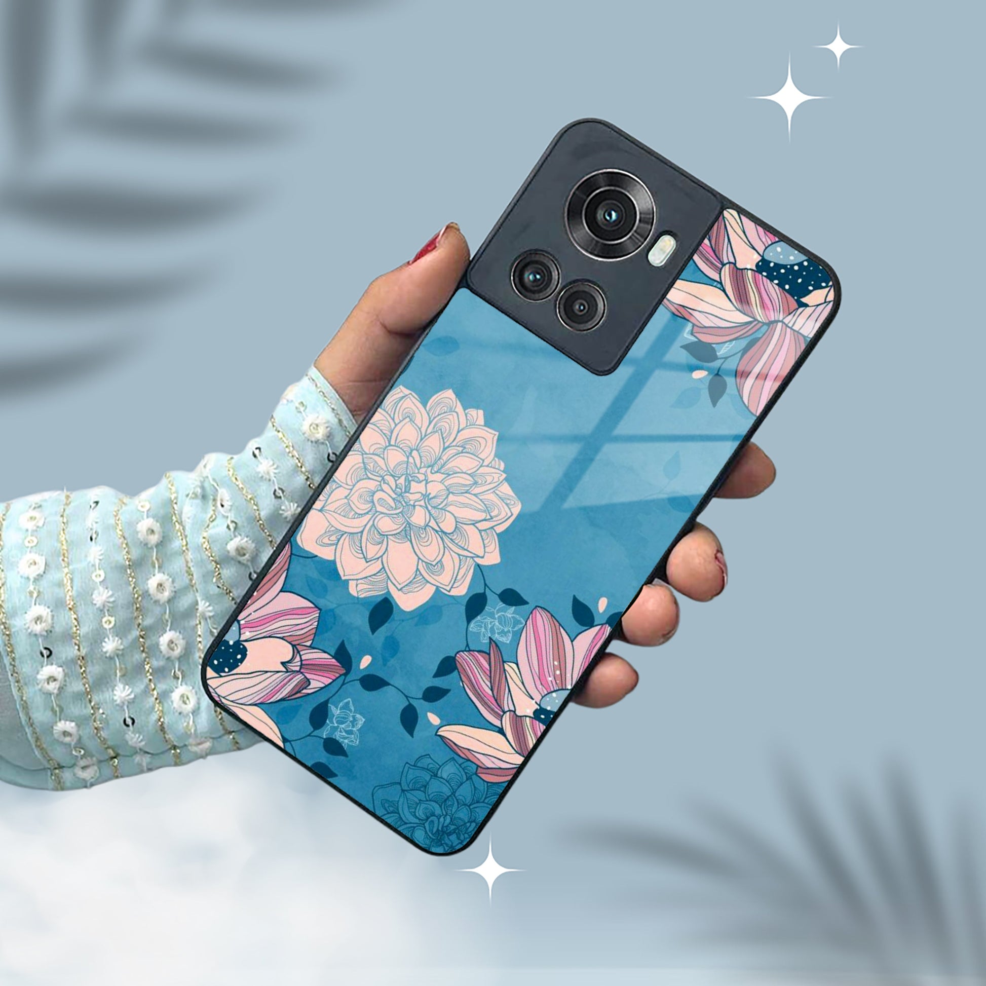 Blue Flower Glass Phone Cover for OnePlus ShopOnCliQ