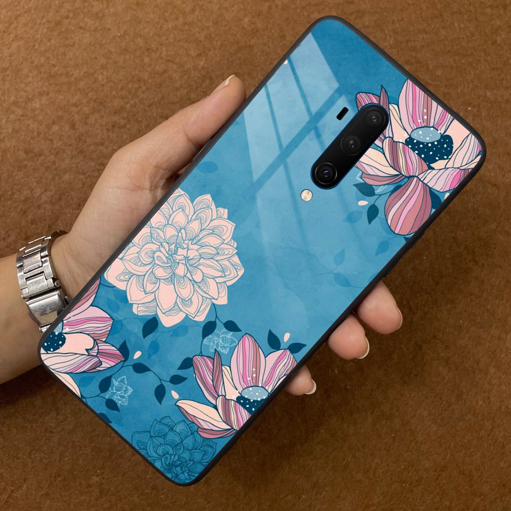 Blue Flower Glass Phone Cover for OnePlus ShopOnCliQ