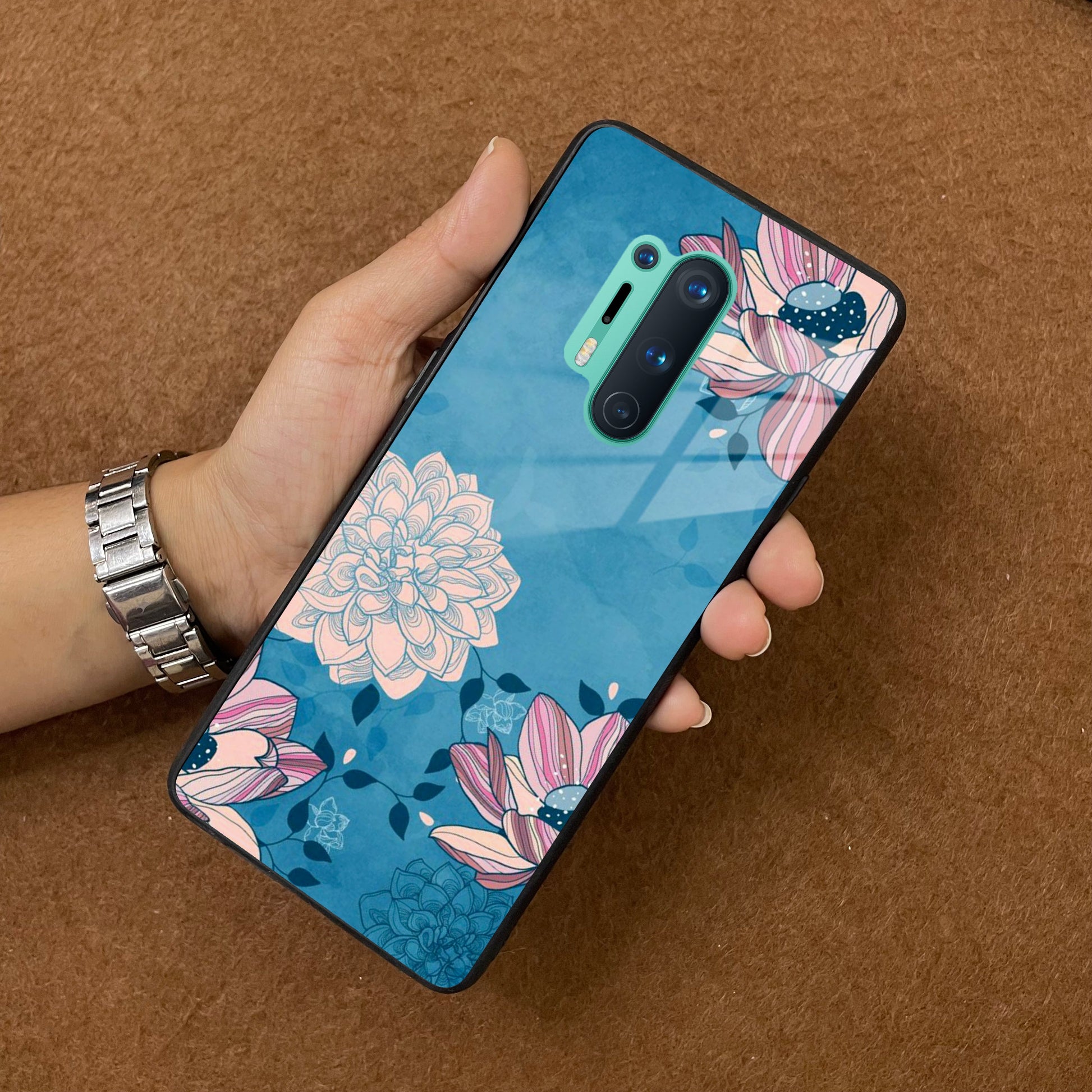 Blue Flower Glass Phone Cover for OnePlus ShopOnCliQ