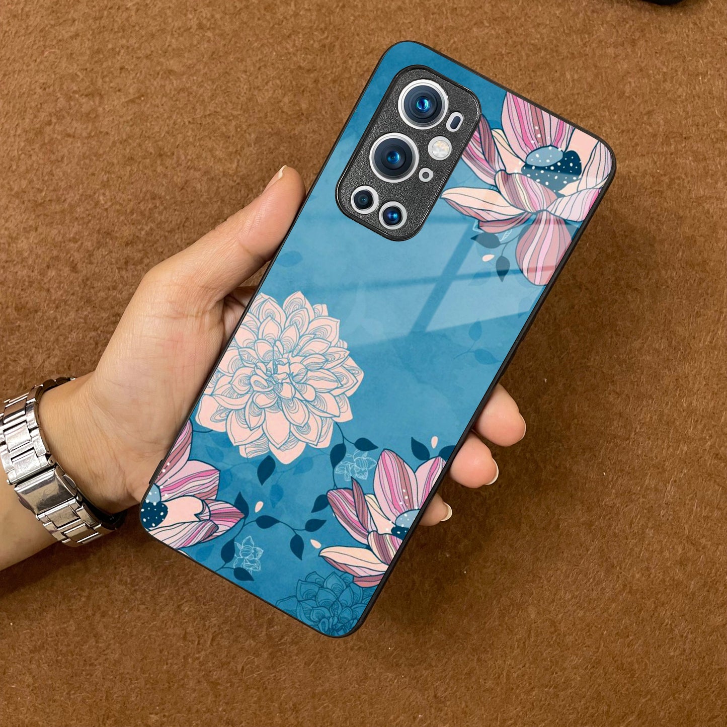 Blue Flower Glass Phone Cover for OnePlus ShopOnCliQ