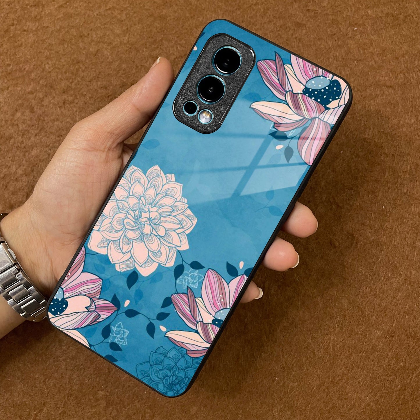 Blue Flower Glass Phone Cover for OnePlus ShopOnCliQ